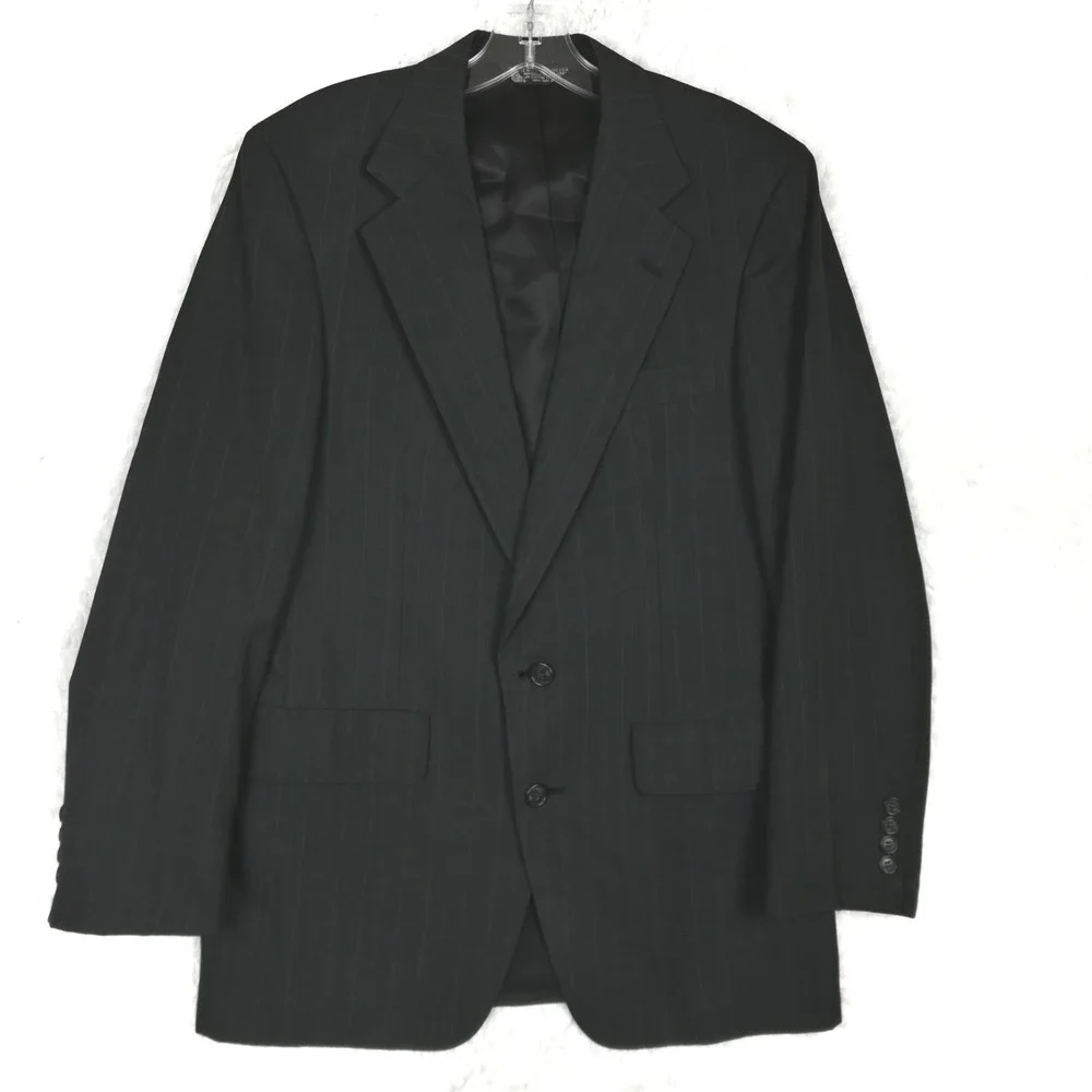 Christian Brooks Mens Suit Blazer Jacket Pants 100% Pure Wool Gray‎ Plaid 40